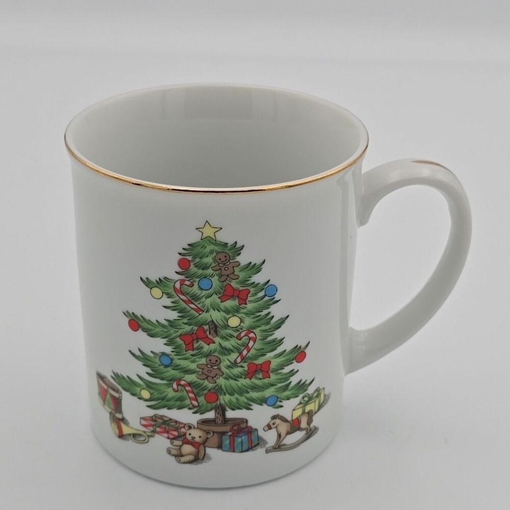 Christmas Holiday Hostess Mugs Fine Porcelain JAPAN
